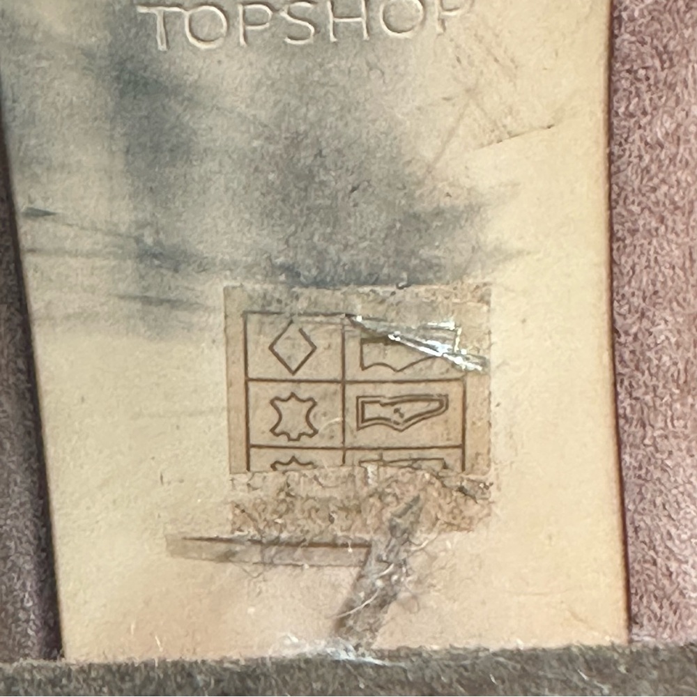 Topshop Spain Made Suede Booties Back Zip Block Heel Ankle Boots EU 40 US 9 - Picture 11 of 12